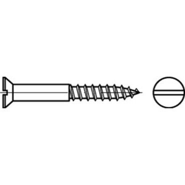 DIN97 Slotted wood screw with countersunk head Stainless steel A4